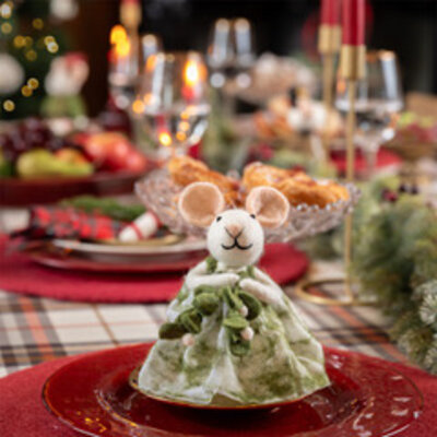 Sjaal met Verhaal Felt Decoration Muis met Mistletoe