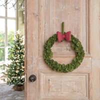 Sjaal met Verhaal Christmas Wreath Eucalyptus met Strik