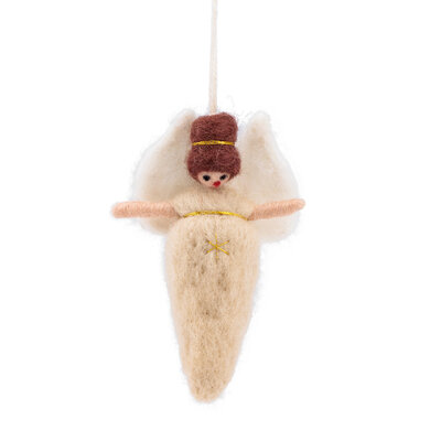 Sjaal met Verhaal Filz Weihnachtshänger Engeltje beige