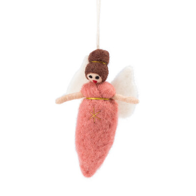 Sjaal met Verhaal Felt Christmas Hanger Engeltje oudroze