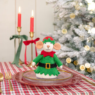 Sjaal met Verhaal Felt Decoration Muis Kerstelf