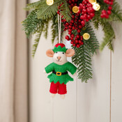 Sjaal met Verhaal Felt Christmas Hanger Muis Kerstelf