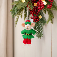 Sjaal met Verhaal Felt Christmas Hanger Muis Kerstelf