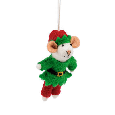 Sjaal met Verhaal Felt Christmas Hanger Muis Kerstelf
