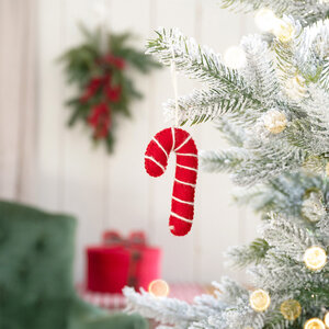 Sjaal met Verhaal Filz Weihnachtshänger Candystick red