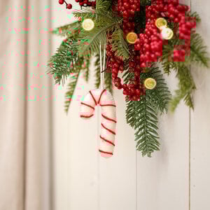 Sjaal met Verhaal Filz Weihnachtshänger Candystick white
