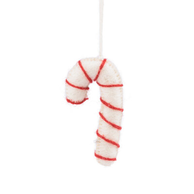 Sjaal met Verhaal Filz Weihnachtshänger Candystick white