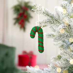 Sjaal met Verhaal Filz Weihnachtshänger Candystick green
