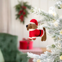 Sjaal met Verhaal Filz Weihnachtshänger Teckel Kerstman