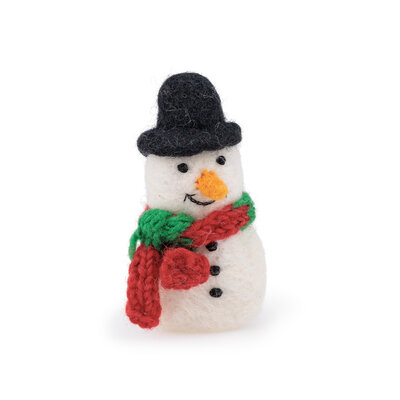 Sjaal met Verhaal Finger Dolls Sneeuwpop red/green