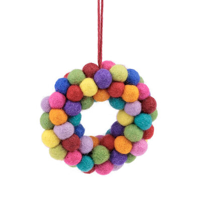 Sjaal met Verhaal Filz Weihnachtshänger Krans Viltballetjes Small multicolor