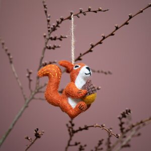 Sjaal met Verhaal Filzhänger Bos Eekhoorn