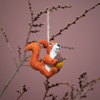 Sjaal met Verhaal Felt Hanger Bos Eekhoorn