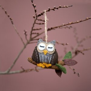 Sjaal met Verhaal Felt Hanger Bos Uil