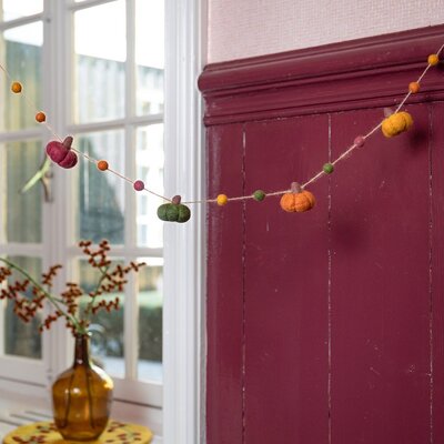 Sjaal met Verhaal Felt Garland Pompoen herfsttinten
