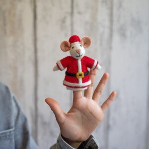 Sjaal met Verhaal Fingerpuppen Muis Kerstmuis
