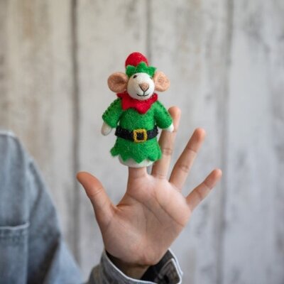 Sjaal met Verhaal Fingerpuppen Muis Kerstelf