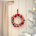 Sjaal met Verhaal Filz Weihnachtskranz Bolletjes multicolor