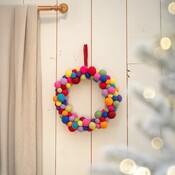 Sjaal met Verhaal Christmas Wreath Bolletjes multicolor