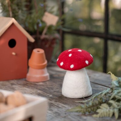 Sjaal met Verhaal Felt Decoration Paddenstoel rood