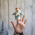 Sjaal met Verhaal Fingerpuppen Muis ijsblauw