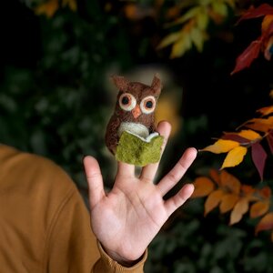 Sjaal met Verhaal Fingerpuppen Uil met Boek