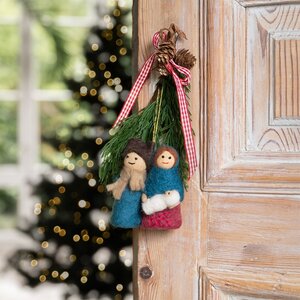 Sjaal met Verhaal Felt Christmas Hanger Jozef & Maria kleur