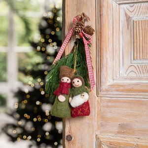 Sjaal met Verhaal Felt Christmas Hanger Jozef & Maria rood/groen