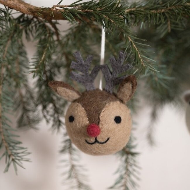 Felt Christmas Hanger Bal Winterdieren assorti