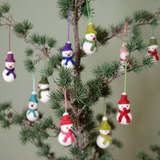 Sjaal met Verhaal Felt Christmas Hanger Sneeuwpopje multicolor 30