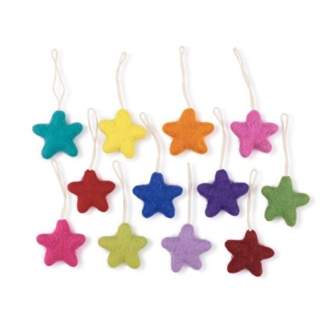 Felt Christmas Hanger Ster multicolor assorti