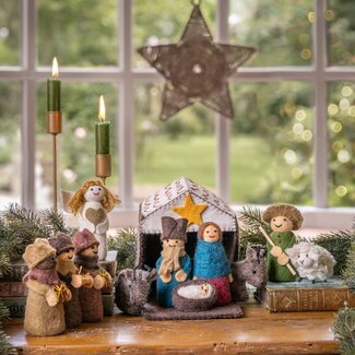 Sjaal met Verhaal Felt Nativity Scene kleur