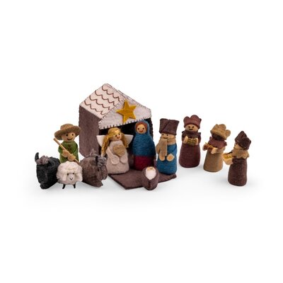 Sjaal met Verhaal Felt Nativity Scene kleur
