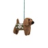 Sjaal met Verhaal Felt Christmas Hanger Teckel Sneeuwvlok groen