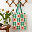 Shopping bag Daisy pink/green