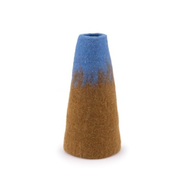 Felt Vase Medium blauw/bruin