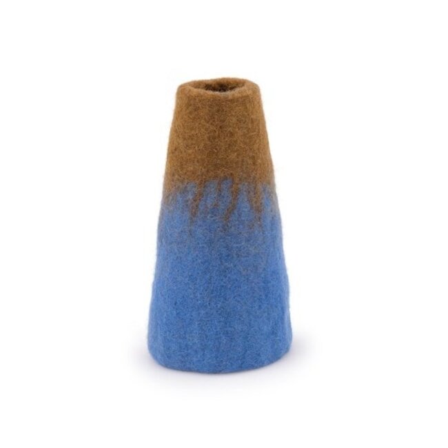 Felt Vase Small blauw/bruin