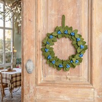 Sjaal met Verhaal Wreath Bes Blauw XL