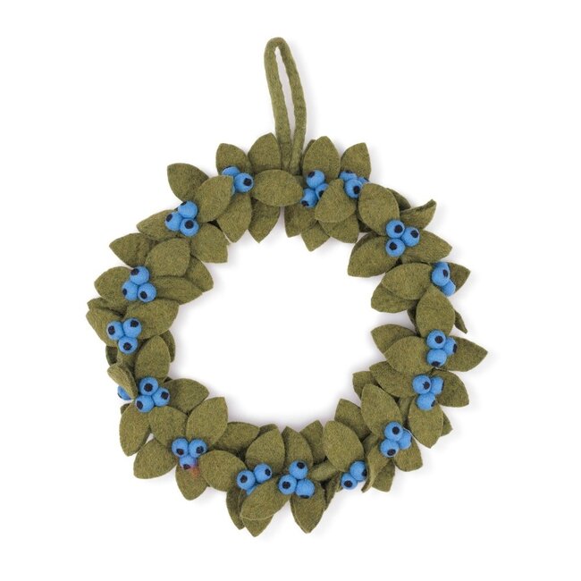 Wreath Bes Blauw XL