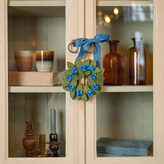 Sjaal met Verhaal Kranz Bes Blauw medium