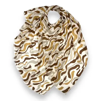M&K Collection Scarf Swirl Waves beige