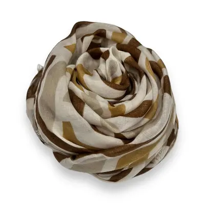 M&K Collection Scarf Swirl Waves beige