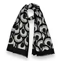 M&K Collection Scarf Wool Mix Peacock black