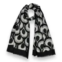 M&K Collection Schal Wool Mix Peacock black