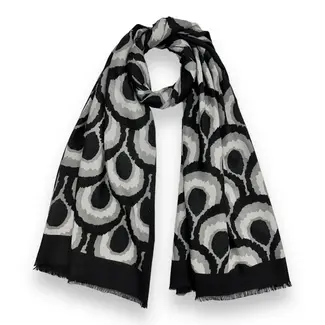 M&K Collection Scarf Wool Mix Peacock black
