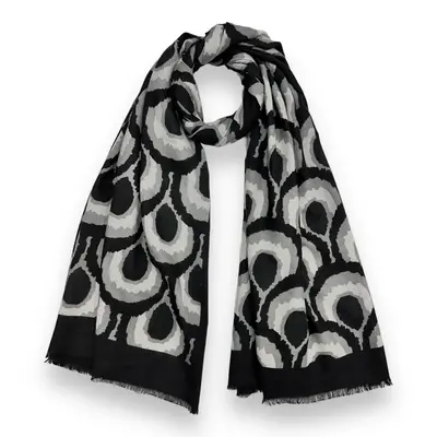 M&K Collection Schal Wool Mix Peacock black