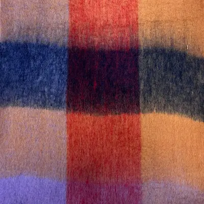 Pure & Cozy Schal Wool Mix Soft Checked with Tassel berry