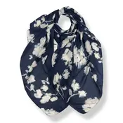 M&K Collection Scarf Soft Winter Leaf navy