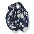 M&K Collection Scarf Soft Winter Leaf navy