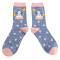Miss Sparrow Socks Bamboo Snow Globes denim